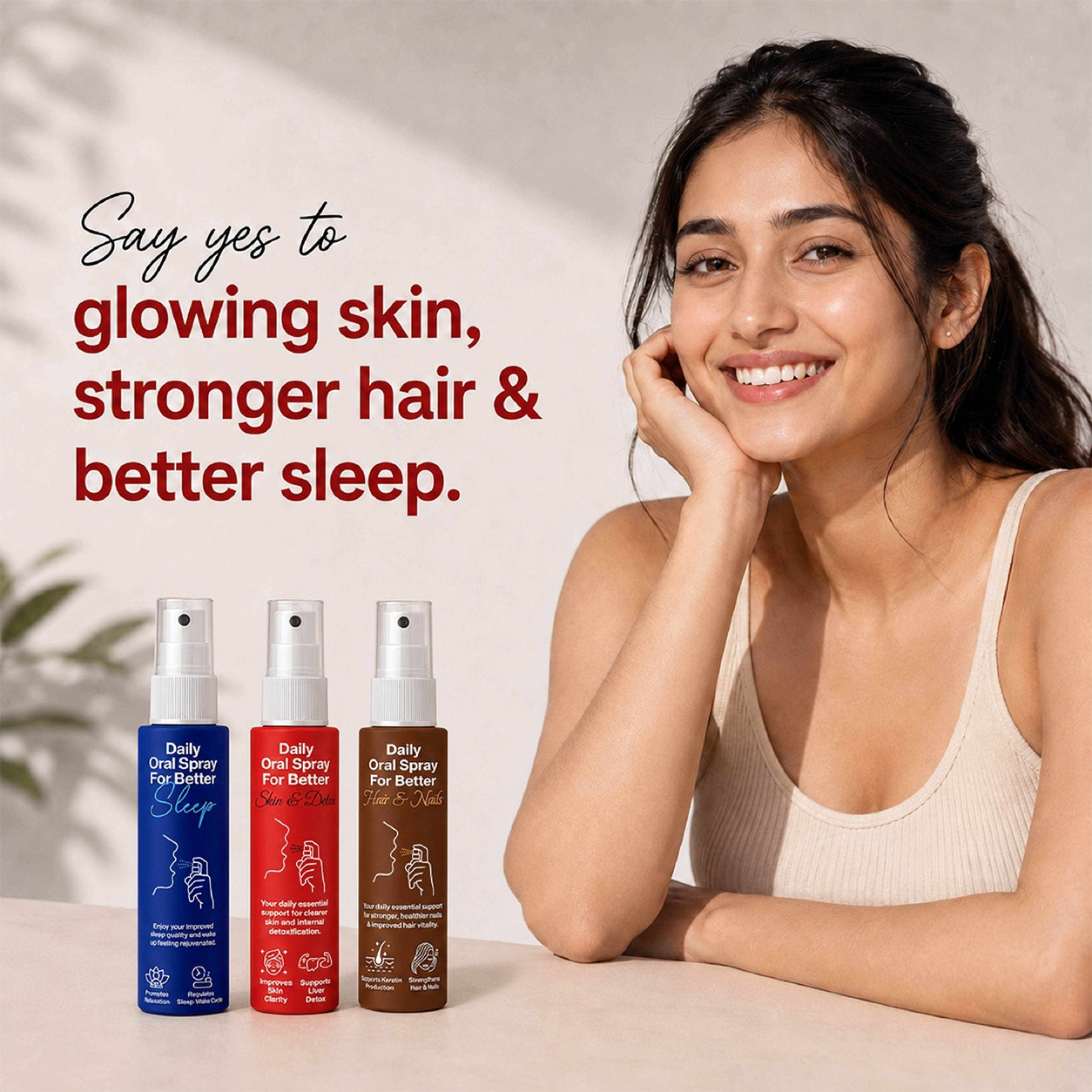 Beauty & Wellness Combo | Glutathione + Melatonin + Biotin | Sleep Better, Glow Brighter, Feel Better | 30ml - 2 Months | Daily Beauty Nutrition