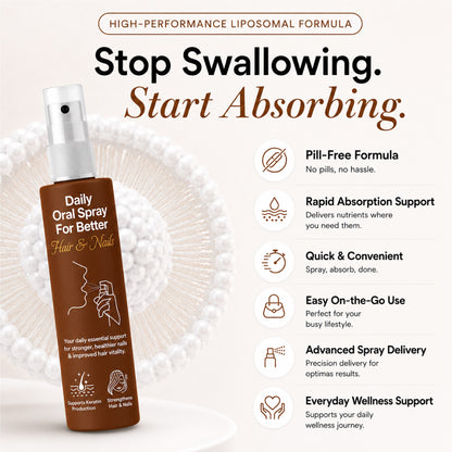 Biotin for Stronger Hair | 30ml - 2 Months | Supports Keratin Production | Hair &amp; Nail Health Formula | Liposomal Technology