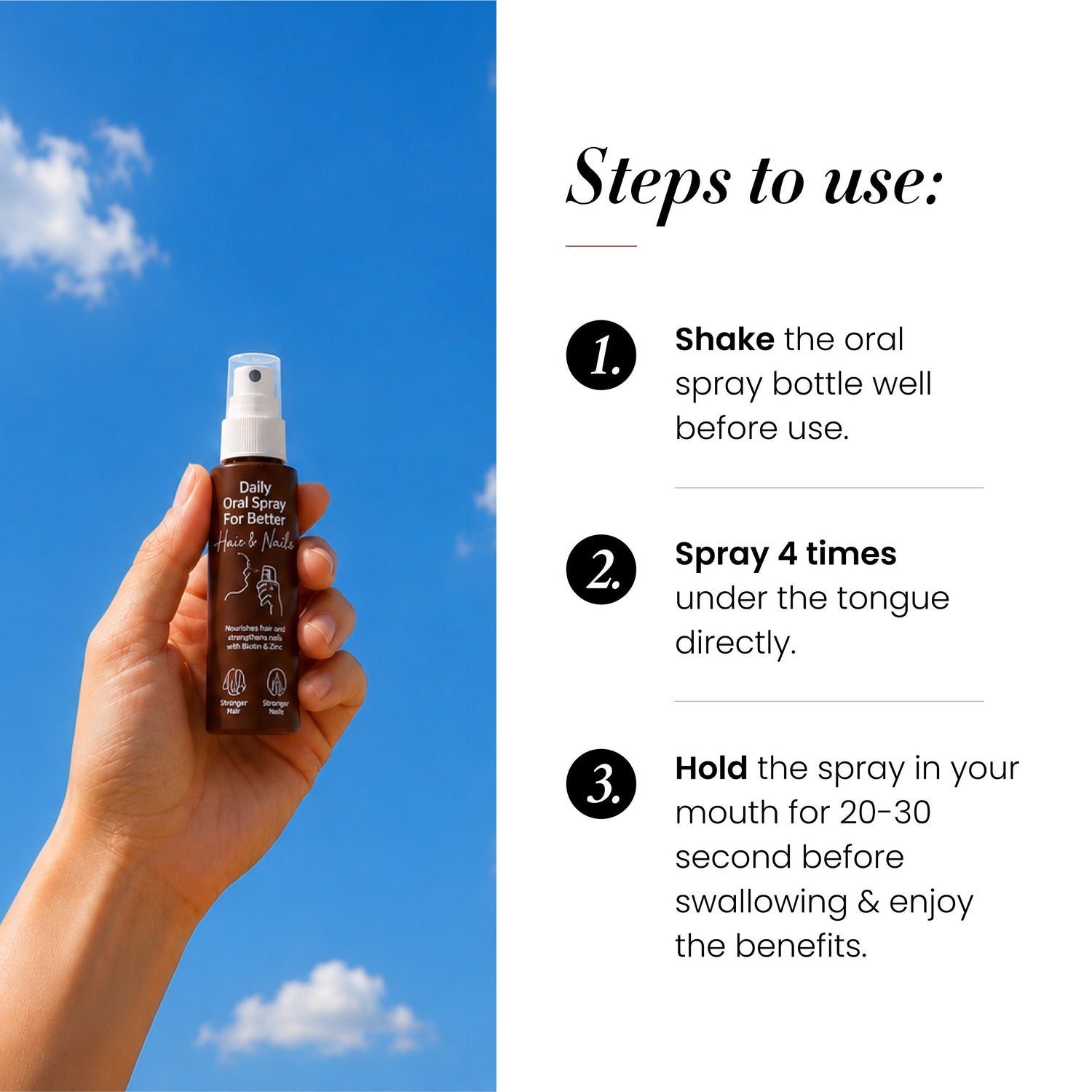 Biotin for Stronger Hair | 30ml - 2 Months | Supports Keratin Production | Hair &amp; Nail Health Formula | Liposomal Technology
