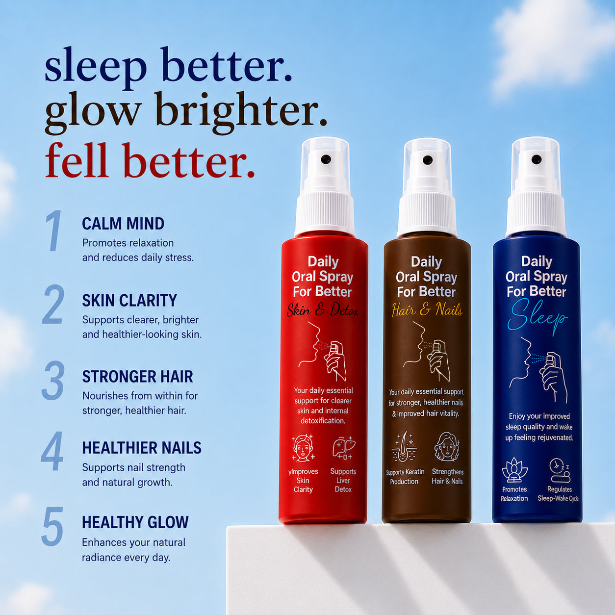 Beauty Health Combo | Melatonin + Glutathione + Biotin