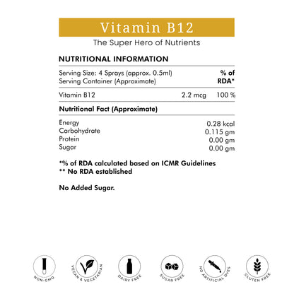 Vitamin B12 Superior Absorption | Energy Boost | Liposomal Technology | 30ml - 2 Months | Veg/Vegan