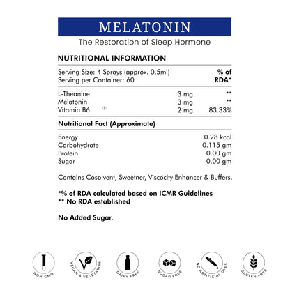 Melatonin for Sound Sleep | 30ml - 2 Months | Brain Support | Natural Sleep Aid | Liposomal Technology