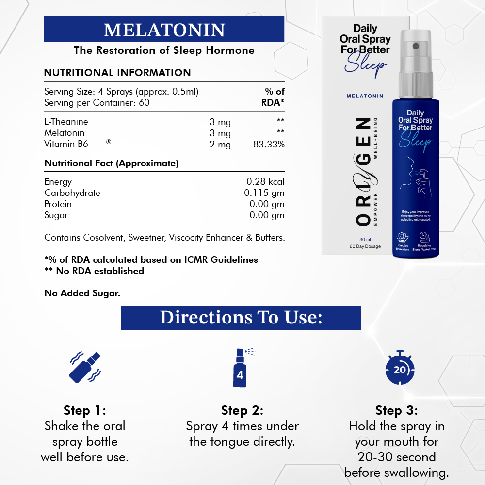 Melatonin for Sound Sleep | 30ml - 2 Months | Brain Support | Natural Sleep Aid | Liposomal Technology