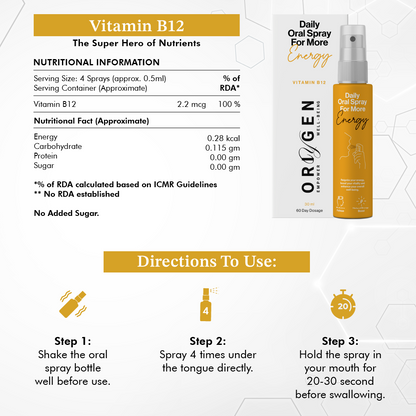 Vitamin B12 Superior Absorption | Energy Boost | Liposomal Technology | 30ml - 2 Months | Veg/Vegan