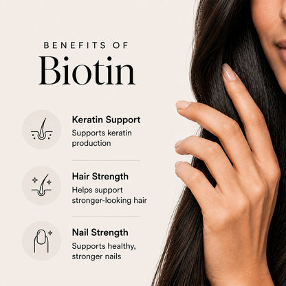 Biotin for Stronger Hair | 30ml - 2 Months | Supports Keratin Production | Hair &amp; Nail Health Formula | Liposomal Technology