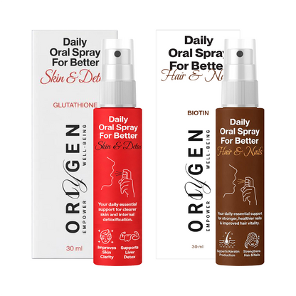 Skin &amp; Hair Health Combo | Glutathione + Biotin | Radiant Skin &amp; Healthy Hair Support | 30ml - 2 Months | Daily Beauty From Within