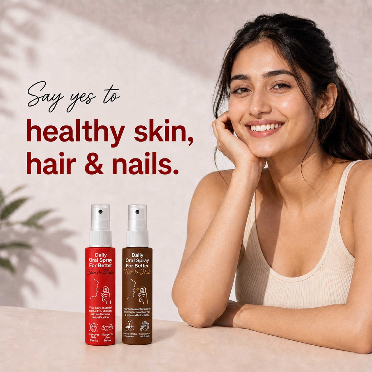 Skin &amp; Hair Health Combo | Glutathione + Biotin | Radiant Skin &amp; Healthy Hair Support | 30ml - 2 Months | Daily Beauty From Within